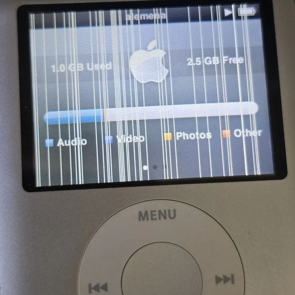 Apple iPod Nano 3rd Generation 4GB  A1236 Silver Tested bundle w/cable FLAWS
